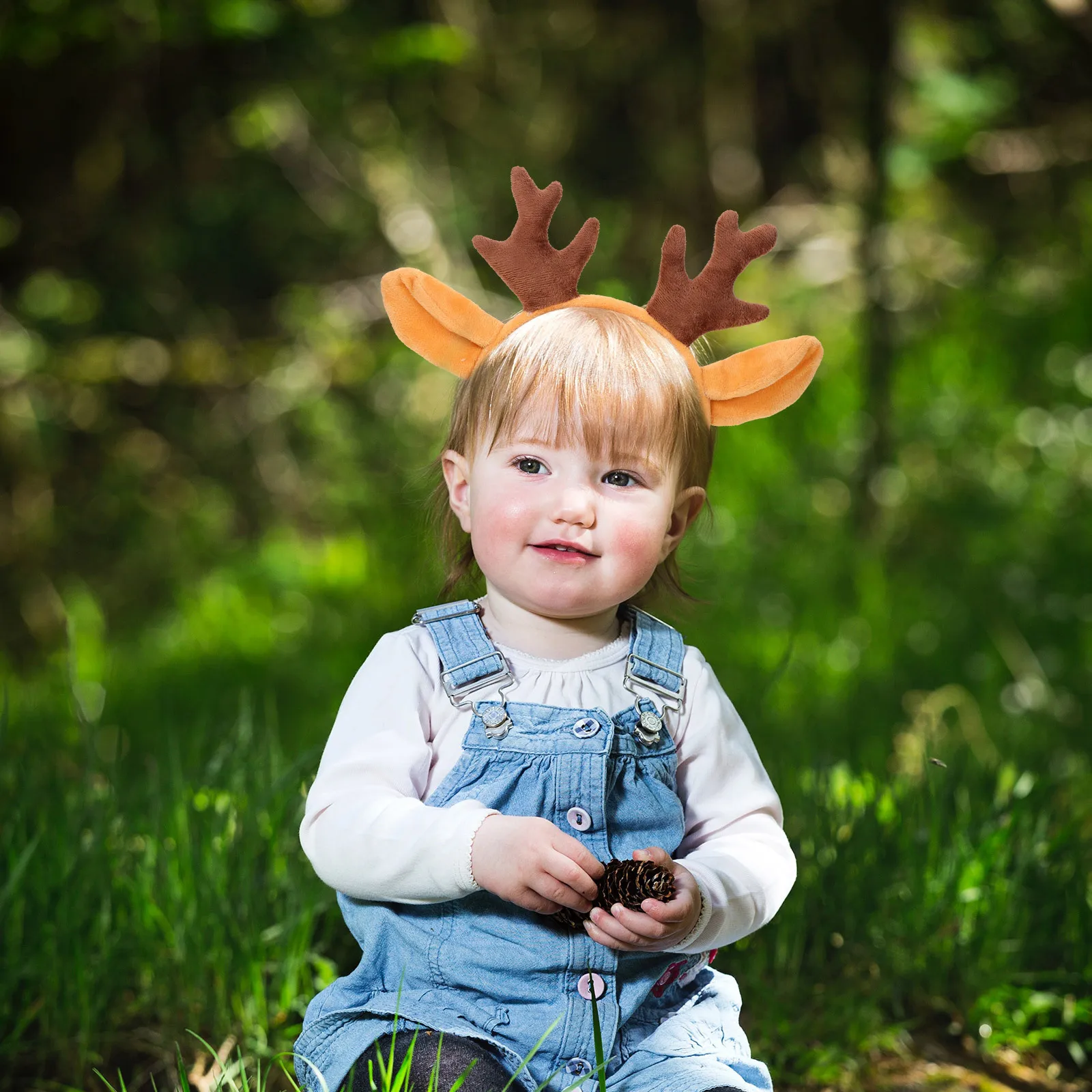 

Christmas Antler Headband Reindeer Design Soft Hair Clasp Xmas Party Headwear Accessory Antler Headband Xmas Party Hoops