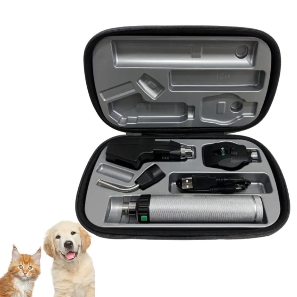 

Veterinary Diagnostic Equipment Dog Ear Otoscope Set Medical Ophthalmoscope Retinoscope 3 in 1 for veterinary ophthalmology use