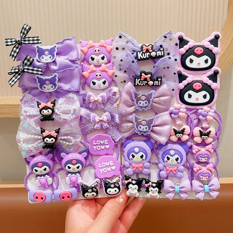 18 Uds Sanrio Hello Kitty cuerda para el cabello Anime dibujos animados lindo My Melody Kuromi accesorios para el cabello círculo para el cabello regalos de vacaciones para niñas y niños