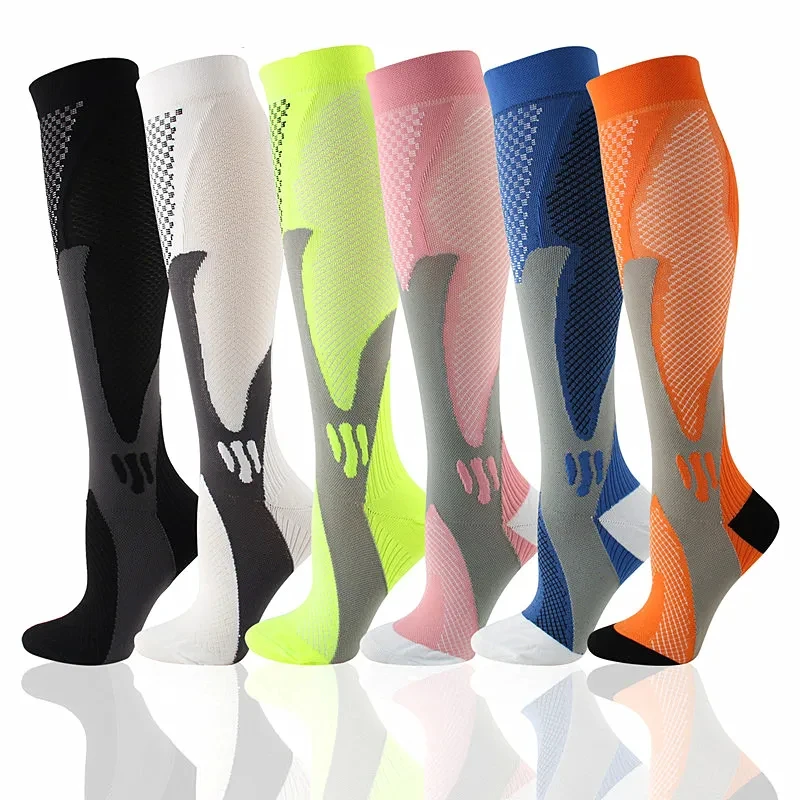 

Compression Socks 20-30mmhg Knee Length Socks Men Women Marathon Cycling Hiking Sports Socks Football Varicose Edema Pregnancy