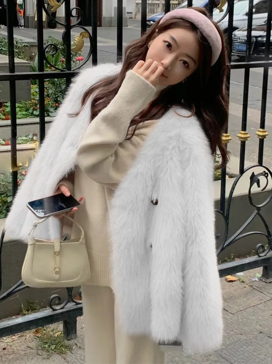 Women's Clothing Loose Short Faux Fur Coat Winter New  NO.4