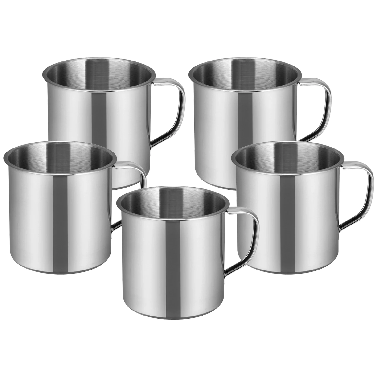 5pcs Titanium Camping Cup Wall Insulated Travel Cup Metal Mug with Handle Lightweight Camping Mug Insulated Coffee Mug