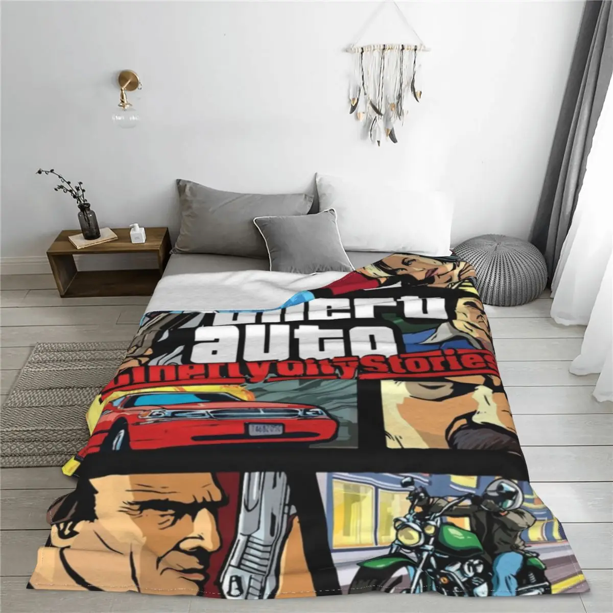 Grand Theft Auto Liberty City Stories Blankets Warm Flannel Video Game GTA V III Throw Blanket for Sofa Bedroom Bedding