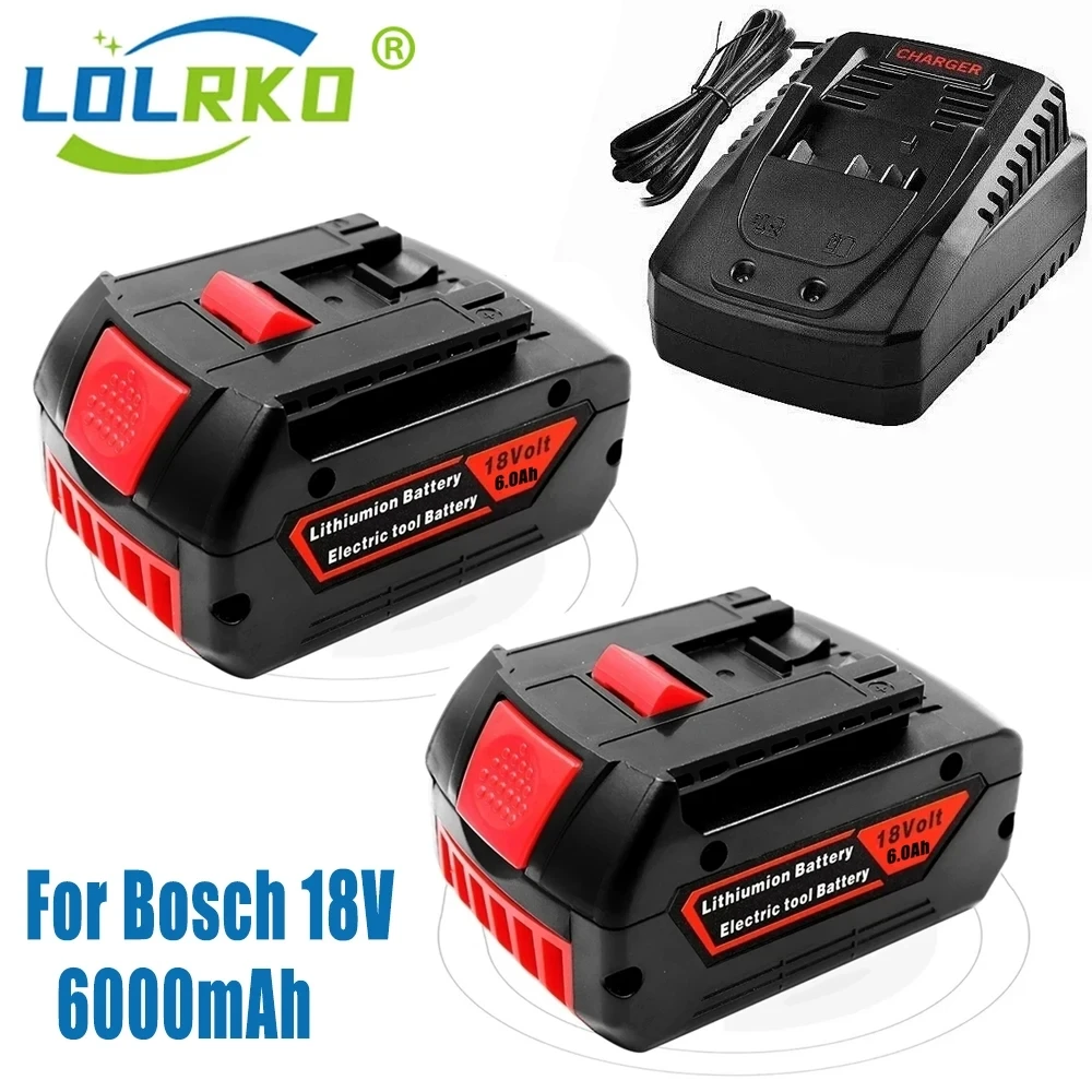 

100% Original 18V 6.0Ah Rechargeable Lithium Ion Battery for Bosch 18V 6Ah Backup Battery Portable Replacement BAT609