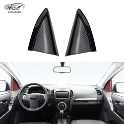 2pcs Carbon Fiber Color Car Pillar Speaker Frame Trim Cover for ISUZU D-MAX MU-X 2012 2013 2014 2015 2016 2017 2018 2019