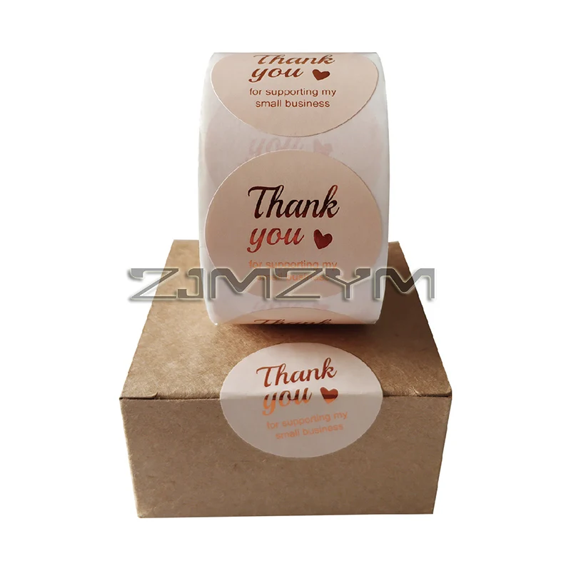 Thank You For Supporting My Small Business Stickers With Gold Foil Round Labels Sticker For Small Shop Handmade Sticker