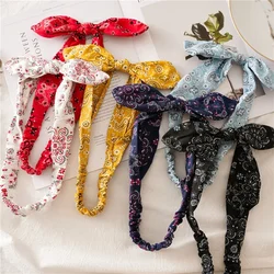 Summer Soft Solid Elastic Hair Bands for Girl Fashion Vintage Headband Knotted Bow Headdress Ladies Hoop Women Hair Accessories