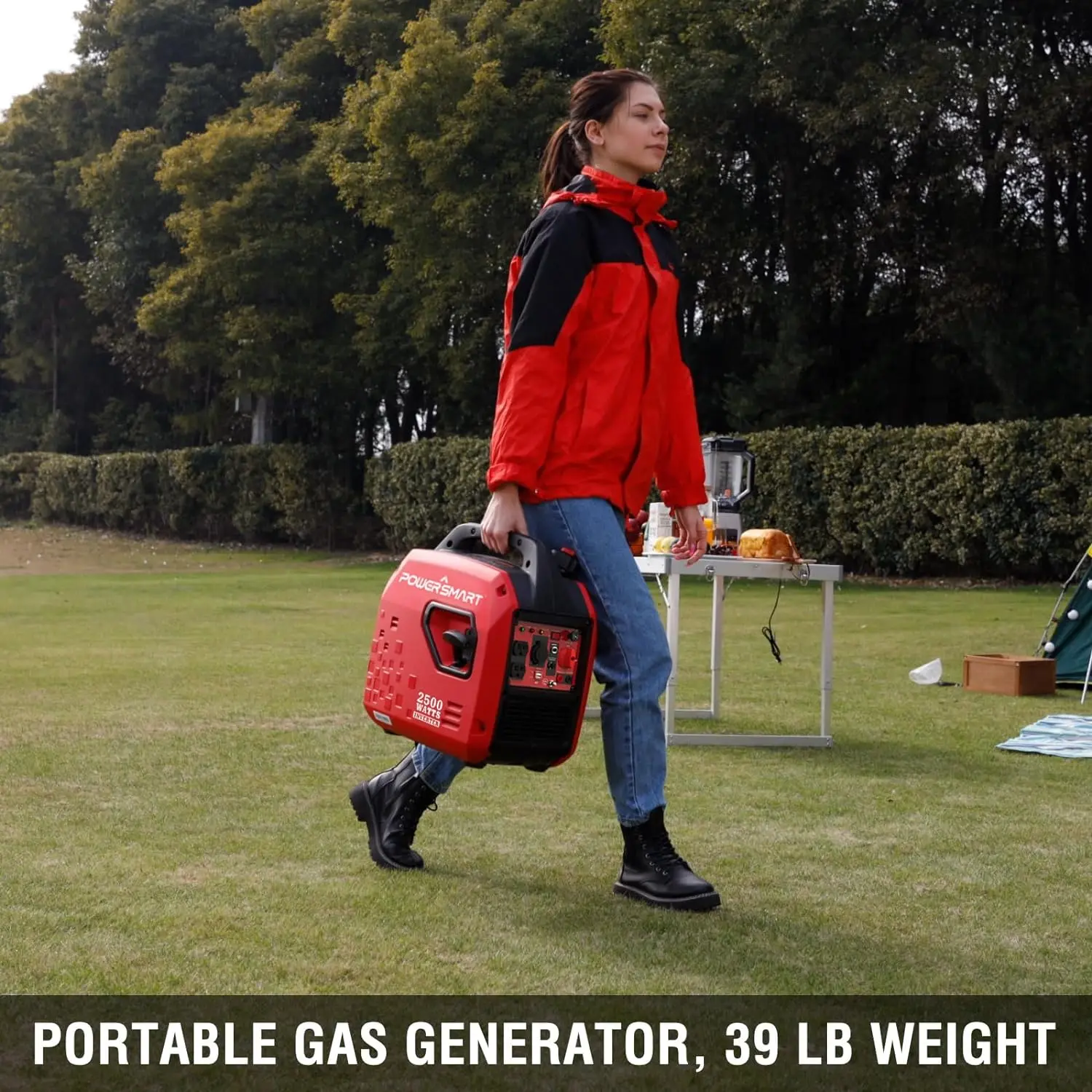 2500-Watt Portable Gas Inverter Generator, Super Quiet, High Fuel-Efficient Generator, Lightweight, CARB Compliant PS5025