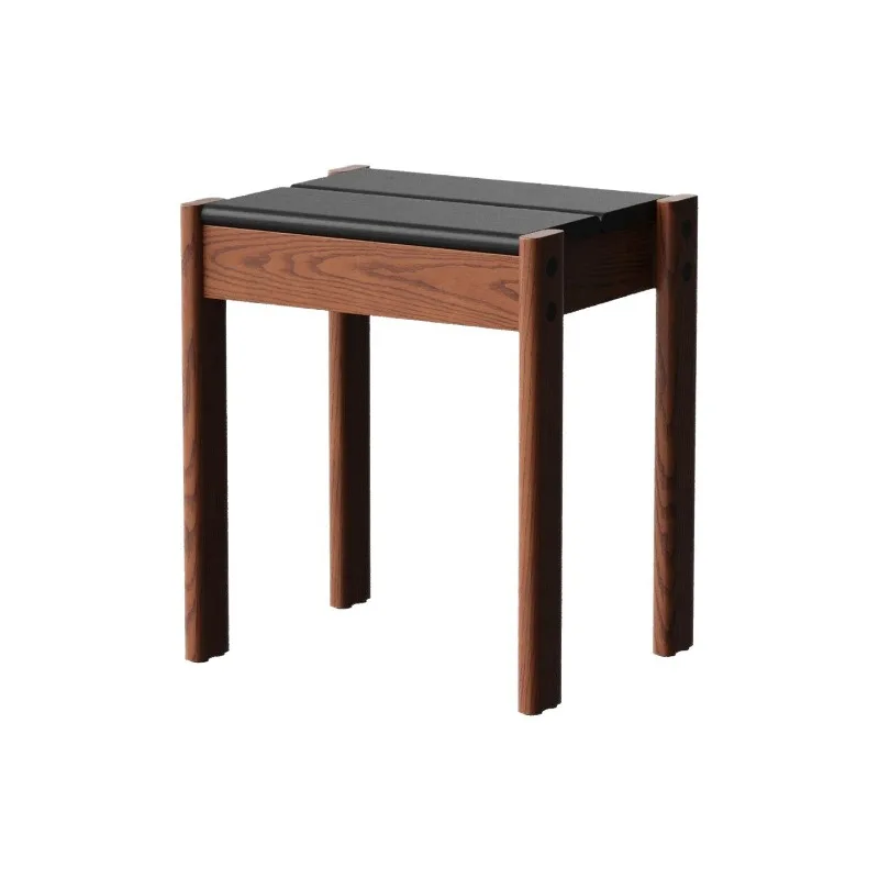 Solid wood chair Dining chair Household wooden stool New Shimadai  medieval high-end soft bag dining stool