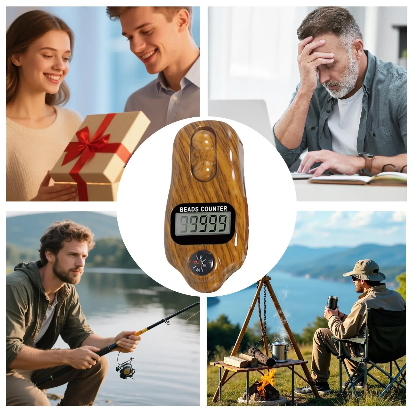 Einstellbarer elektronischer Perlenzähler-Clicker – digitales Zählgerät zur Stressabbau, Yoga, Meditation, Gebet im Freien