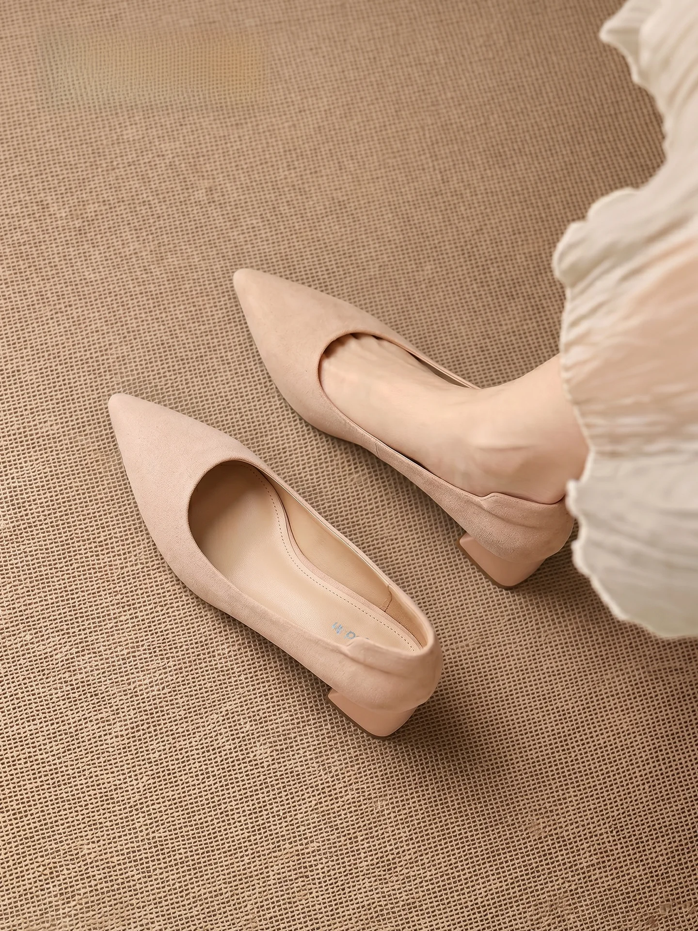 Nude Pointed Toe Small Single Shoes Women 2026 New Summer Not Tired Feet  Air Shoes Versatile Thick Heel High Heels