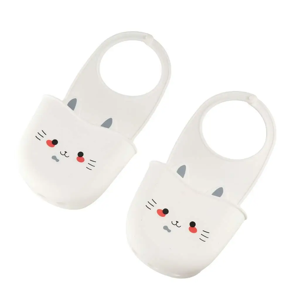

Silicone Cartoon Cat Hanging Basket Soft White Sink Drain Basket Snap Fastener Sink Hanging Storage Bag for Home