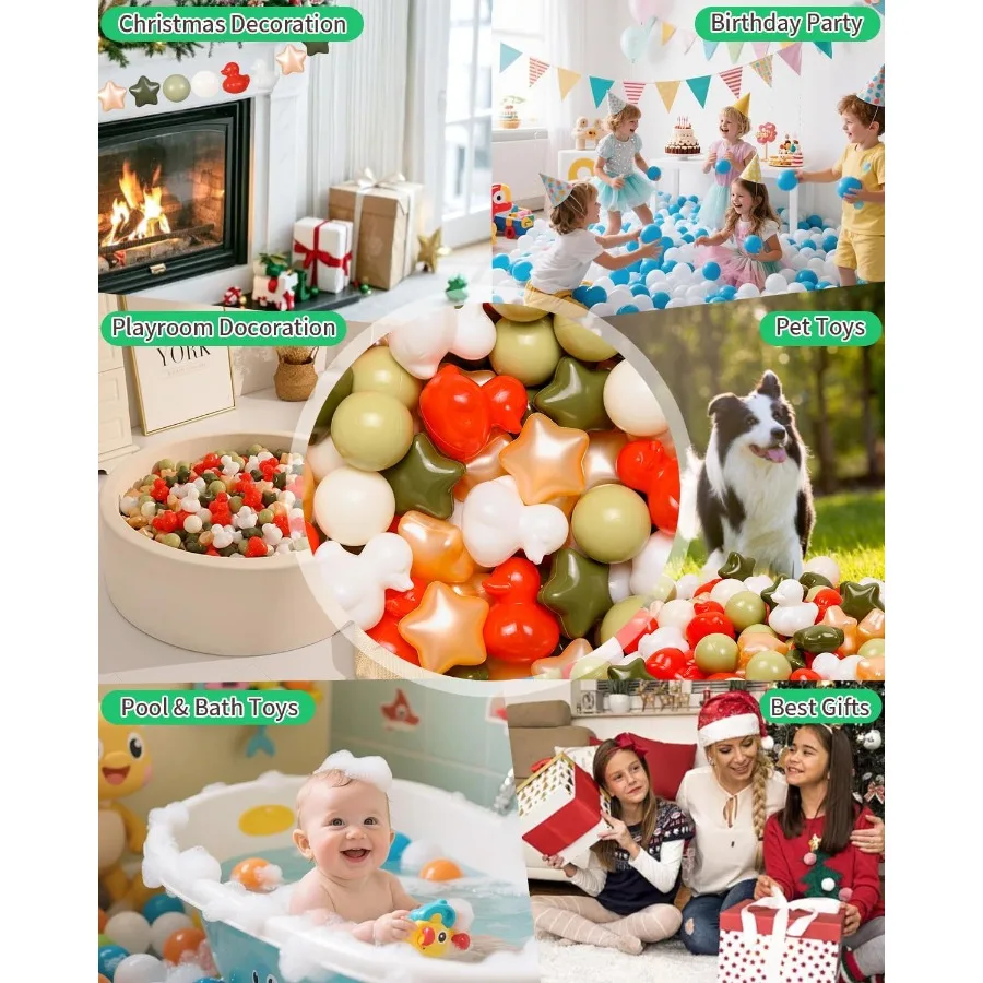 كرات حفرة الكرة على شكل باستيل، شكل نجمة البط غير سامة للأطفال الصغار والرضع والبنات والأولاد والكلاب الناعمة، الحفلات، 100 قطعة #4