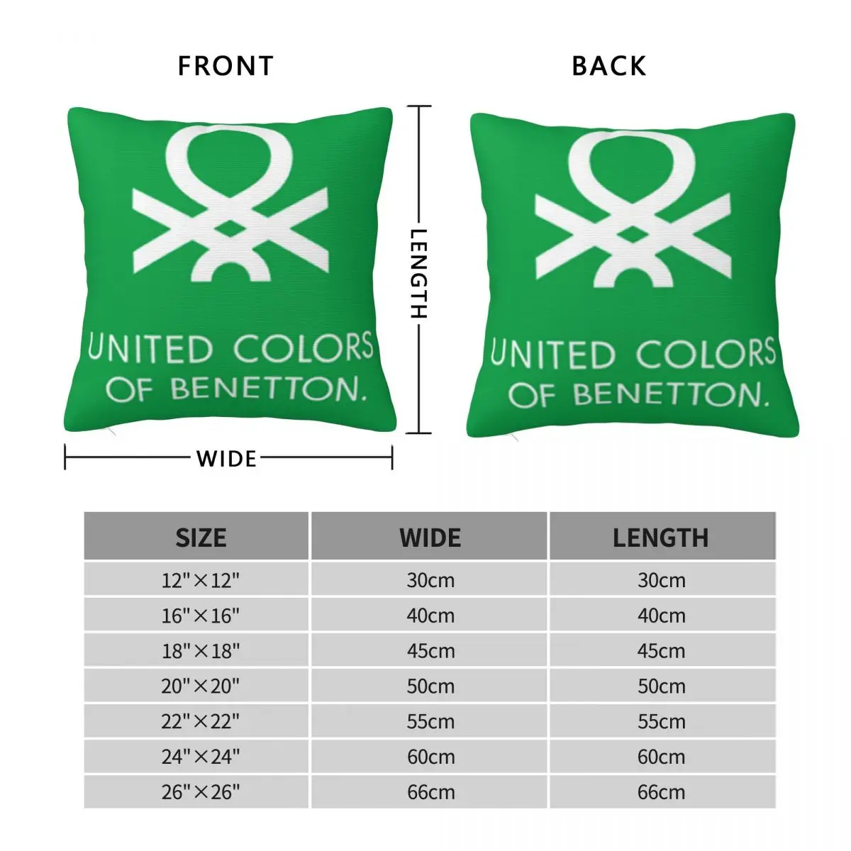 United Colors Of Benetton Square Pillowcase Pillow Cover Polyester Cushion Decor Comfort Throw Pillow for Home Sofa