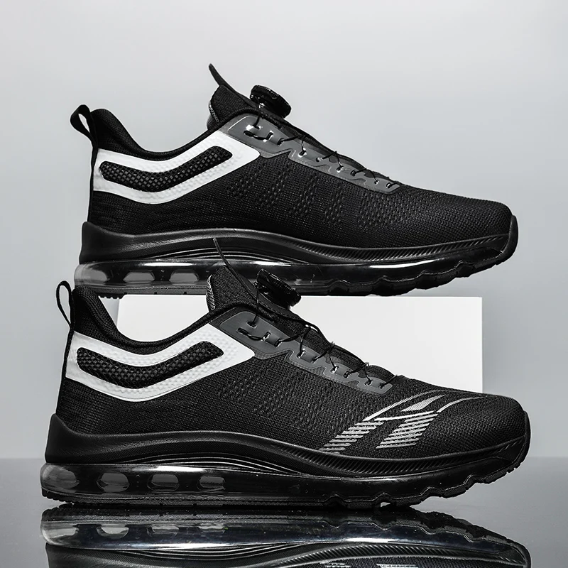 

Sports and leisure shoes, men's shoes, marathon oversized air cushioned shoes, fly woven all season rubber, wear-resistant, anti