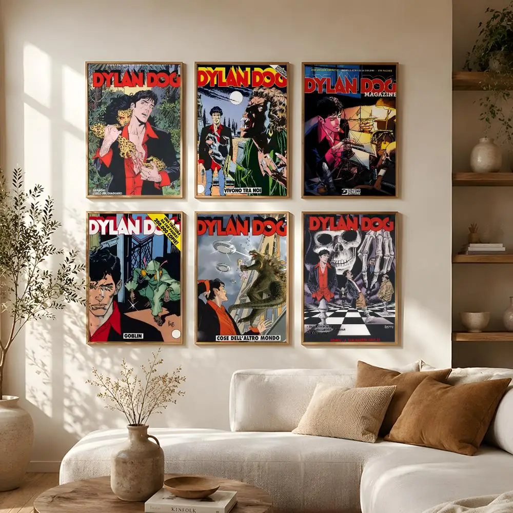 Manga Dylan Dog Poster Self-Adhesive HD Mural Wall Decals, Living Room Bedroom Home Decor Gift