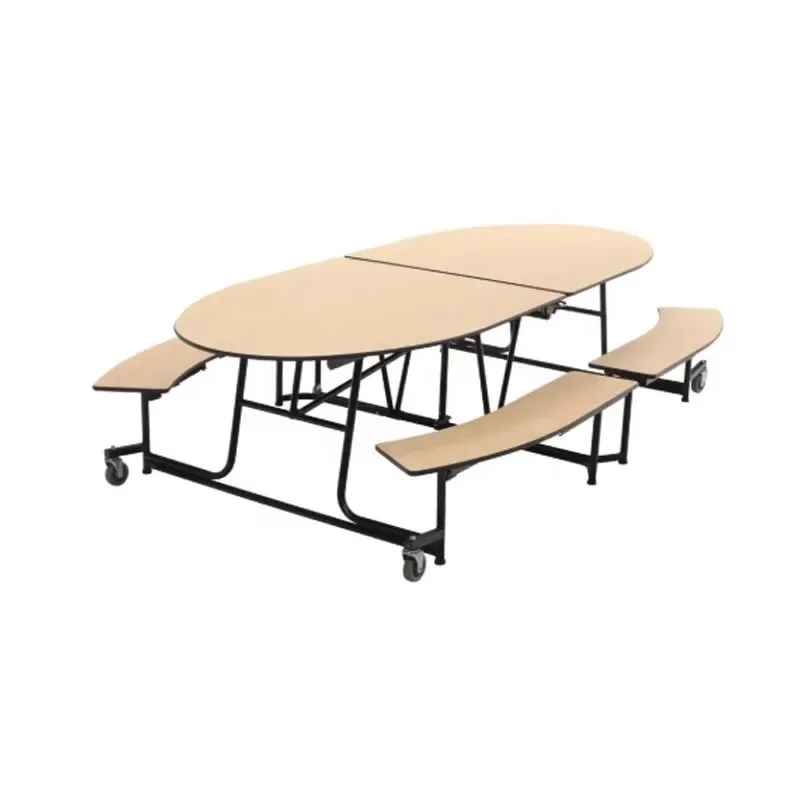 School Cafeteria Folding Bench Oval Table