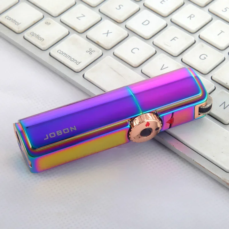 جديد Jobon واحد الثلاثي الشعلة أخف المعادن يندبروف الغاز البيوتان جت الصوان أخف 3 فوهات توربو شواء السيجار بندقية رذاذ الأدوات الرجال #5