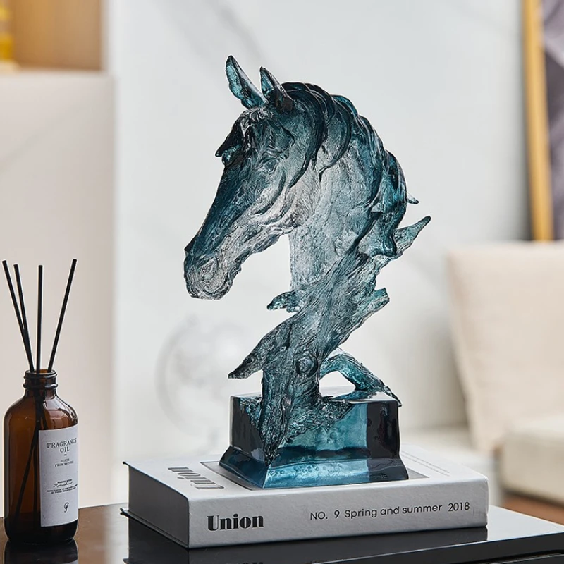 

Light Luxury Horse Head Crystal Decoration Home Office Decorations