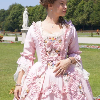 Robe a la francaise 18th Century French Queen Marie Antoinette Costume Reenactment Rococo Pink Dress Custom Made