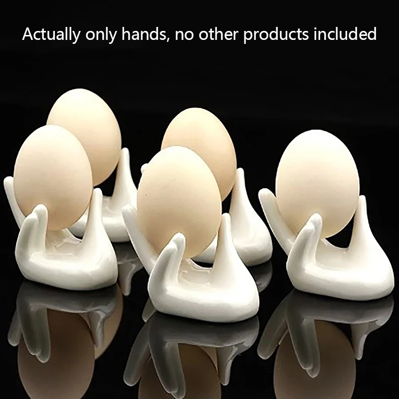 - Ceramic Hand Shaped Boiled Egg Cup Holder Leak Ceramic Guanyin Hand Rest Egg Placement Tool Hand Rest Shelf Decoration -