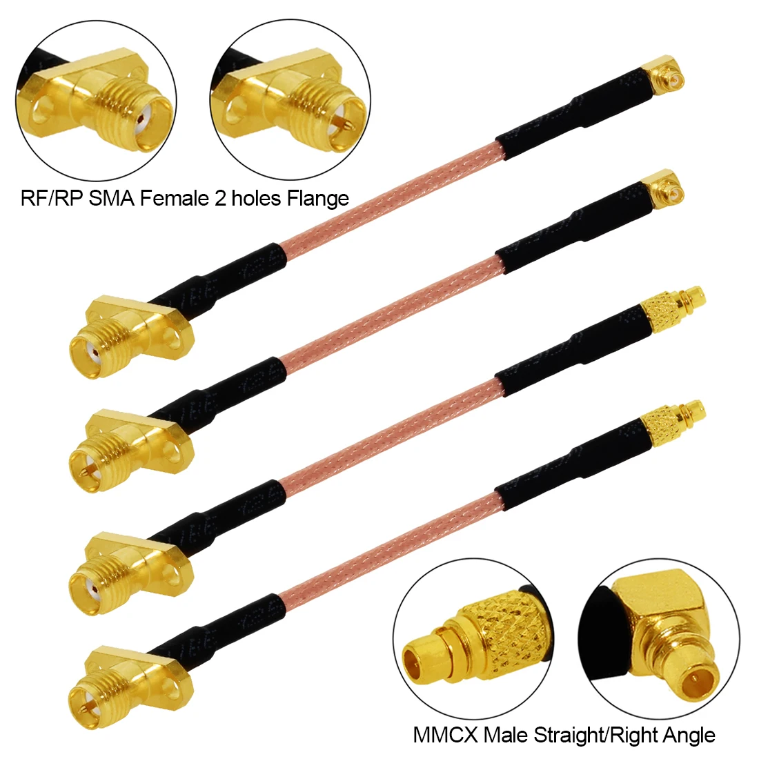

MMCX прямой/прямой угол для SMA/RP-SMA Женский Фланец с двумя отверстиями для панельного крепления RG316 отрезок FPV антенный Удлинительный Шнур Новый
