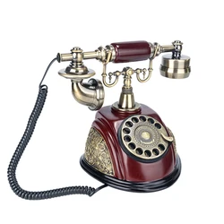 Retro-Plug-in-Telefon im europäischen Stil, altmodisches mechanisches Wähl telefon, nostalgisches Telefon zu Hause