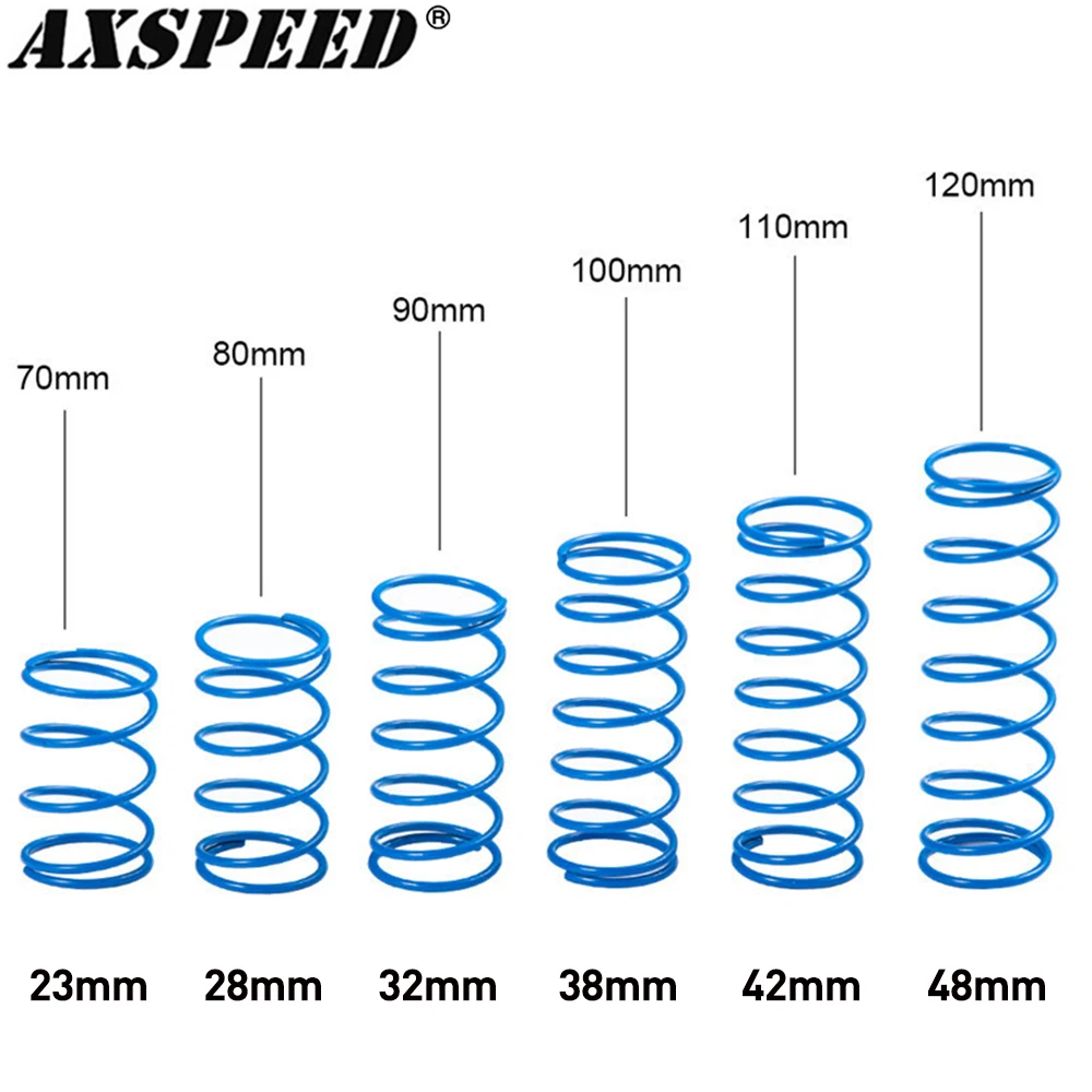 AXSPEED 4PCS Metal Shock Absorber Spring 70/80/90/100/110/120mm Speed Spring for 1/10 RC Crawler Axial SCX10 90046 TRX4 TRX6 D90