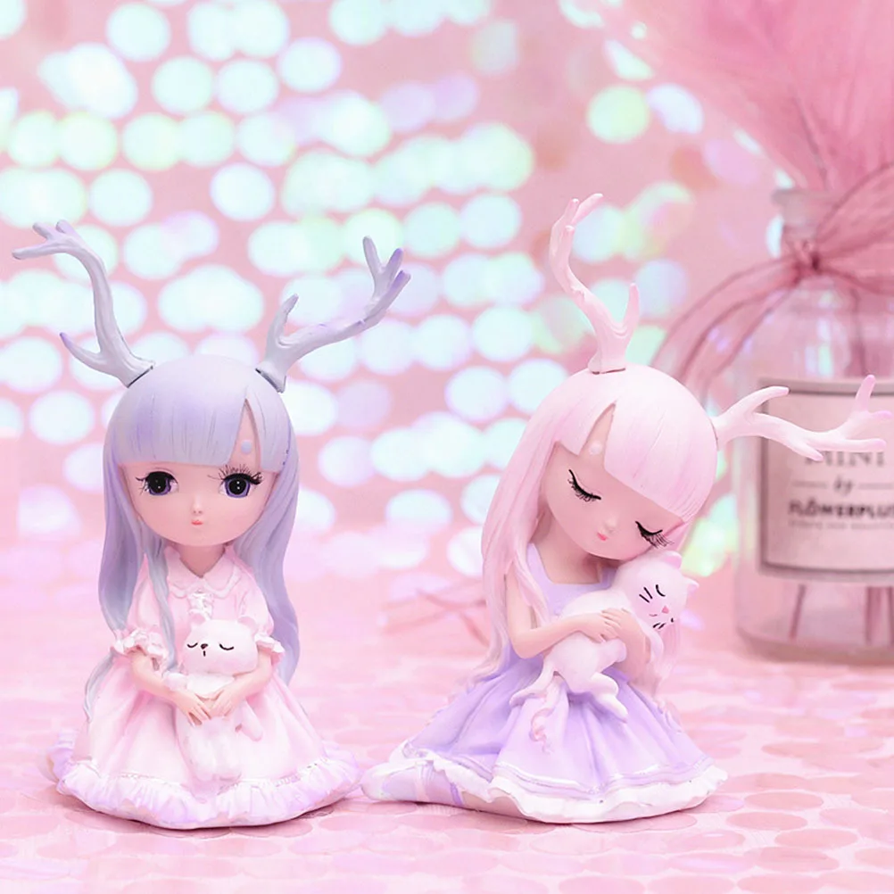 

Pink Resin Deer Statue Delicate Garden Patio Lawn Decor Birthday Anniversary Gift Outdoor Ornament Deer Decor Resin Statue