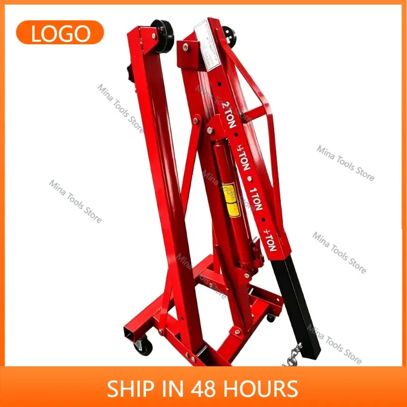 2 Ton Folding Hydraulic Engine Crane 2T Car Engine Hoist Workshop Garage Lifting Equipment for Auto Repair & Maintenance