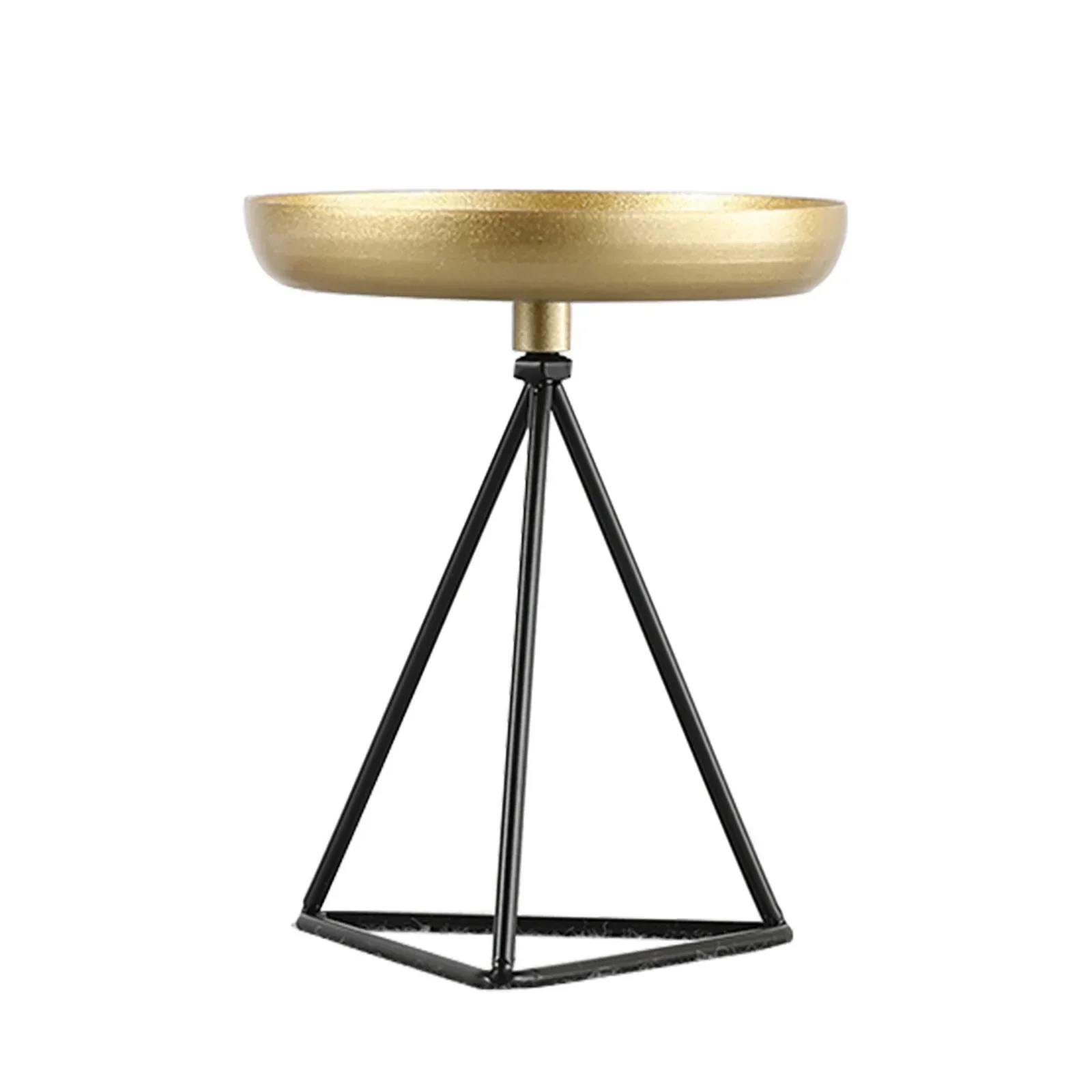 Modern American black gold iron triangular candle holder dining table three-dimensional candle holder scented candle