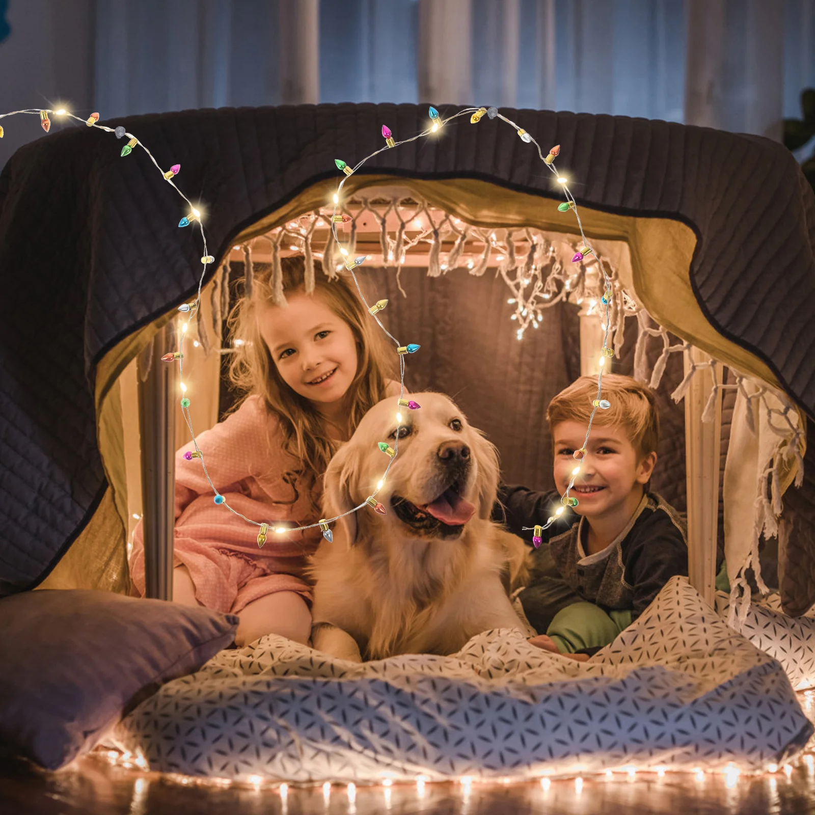 

2 Pcs Minature Furniture Dollhouse Miniature Decoration Accessories Fake Lights Realistic LED Christmas