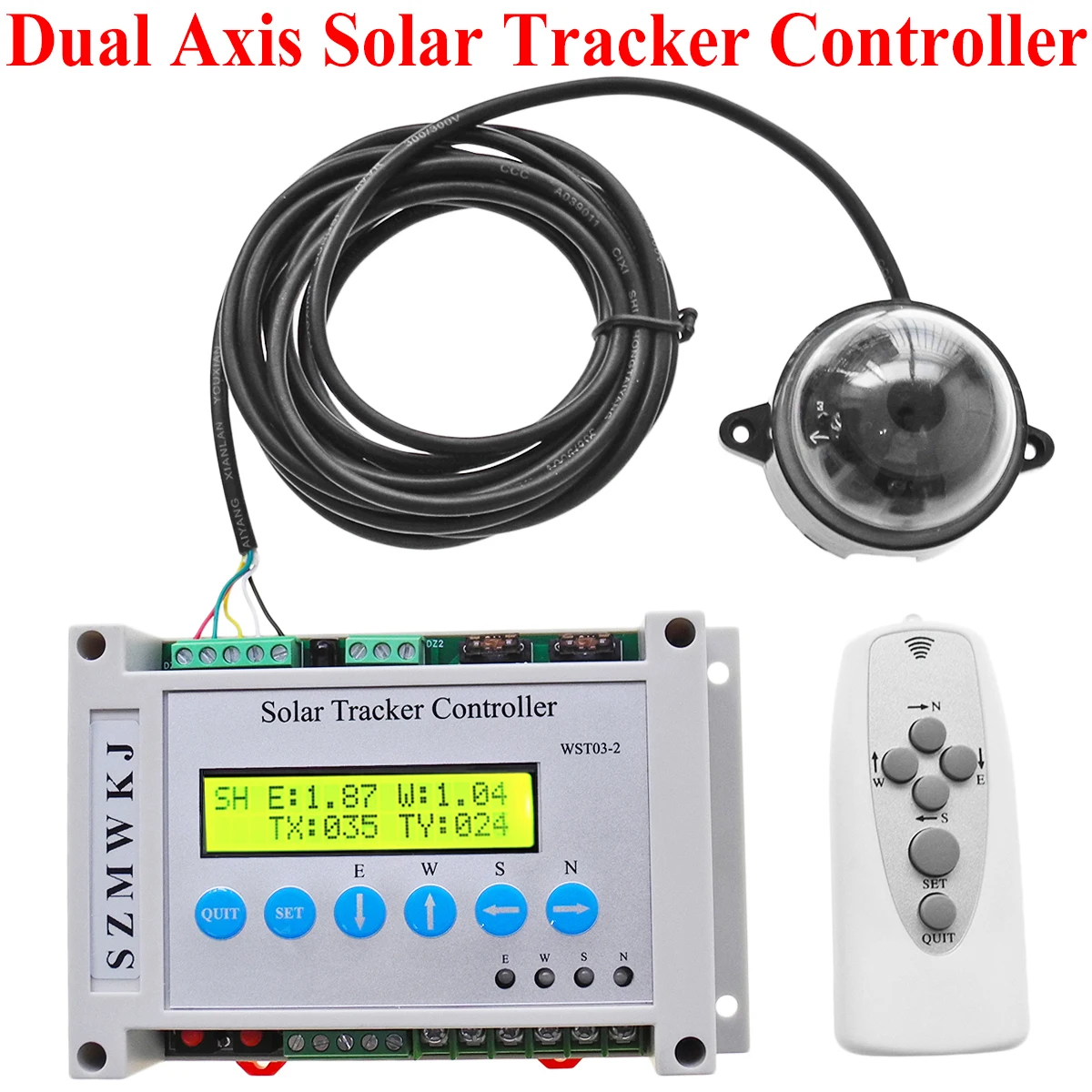 LCD Dual Axis Solar Tracking Electronic Auto-Tracking Solar Tracker Controller Double Axis for Solar Panel System Sunlight Track