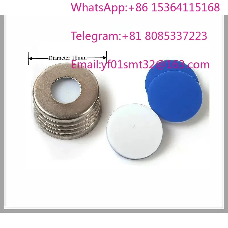 For Magnetic Metal Cover 18mm Septa 17.5mm White PTFE/Blue Silicone (1.5mm) Thick For Chromatography Vial Cap 18mm 100/PK