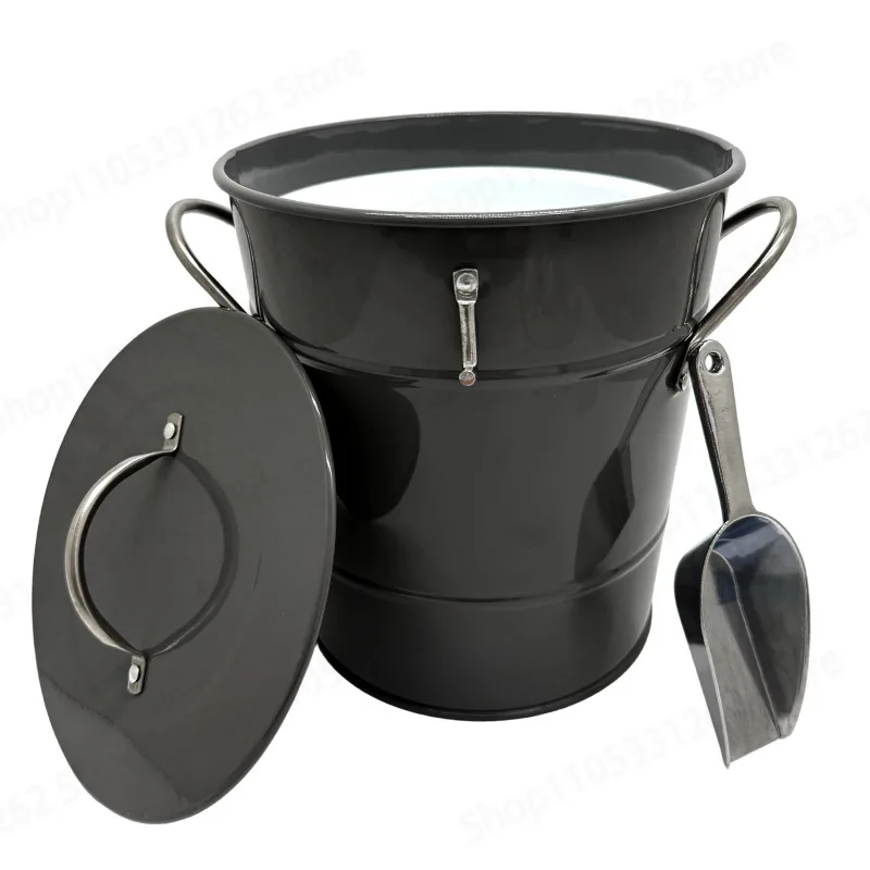 Double Wall Stainless Steel Ice Bucket with Ice Scoop, Large Capacity Cooler for Outdoor Camping and Home Party