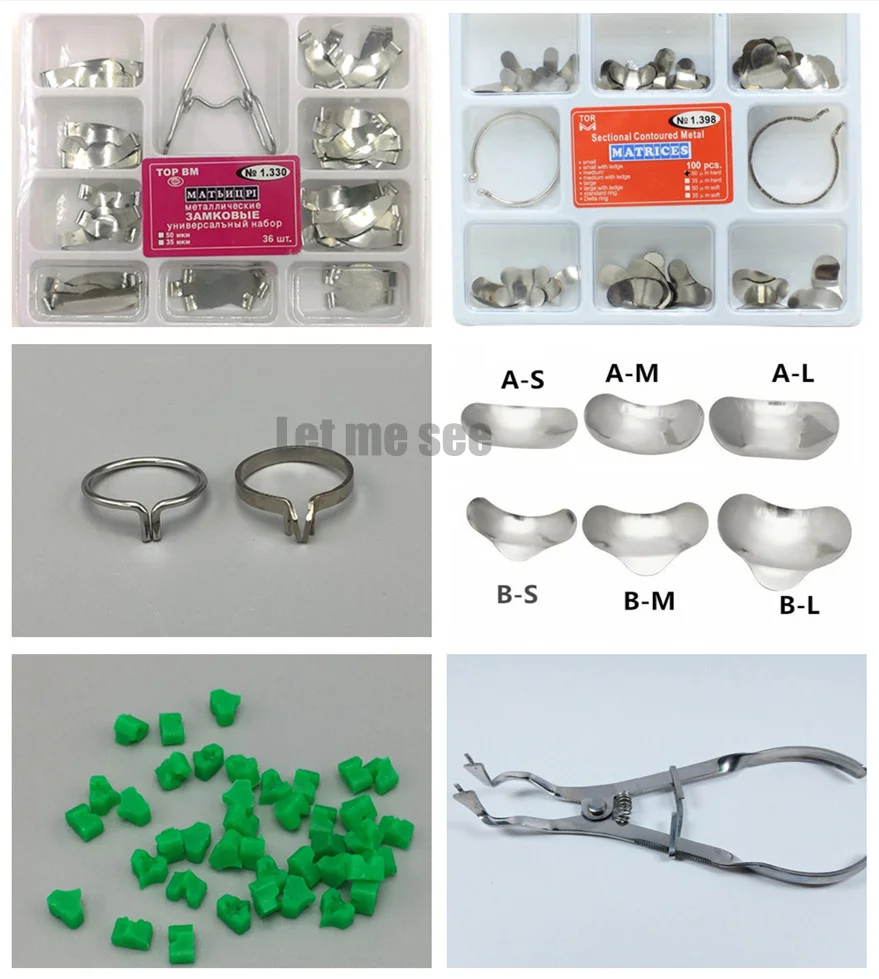 TOR VM Dental Sectional Contoured Matrices Matrix Ring Delta Standard Add-On Wedges Plier