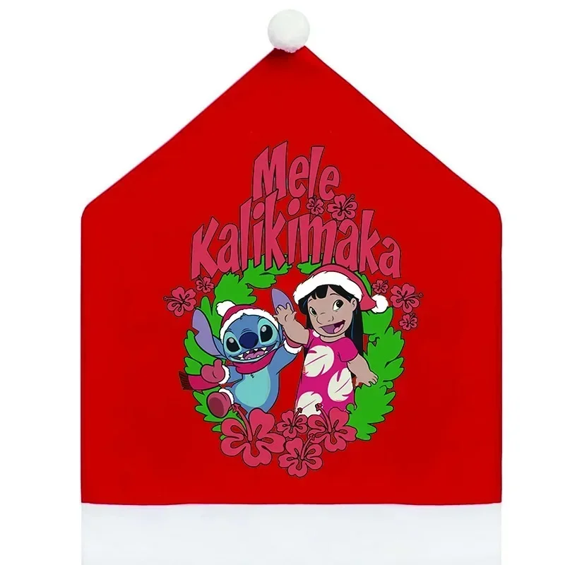 Blue Alien Dog Christmas Chair Cover Red Xmas Table Decoration Kitchen Banquet Protective Case Home Decor Navidad Party Supplies