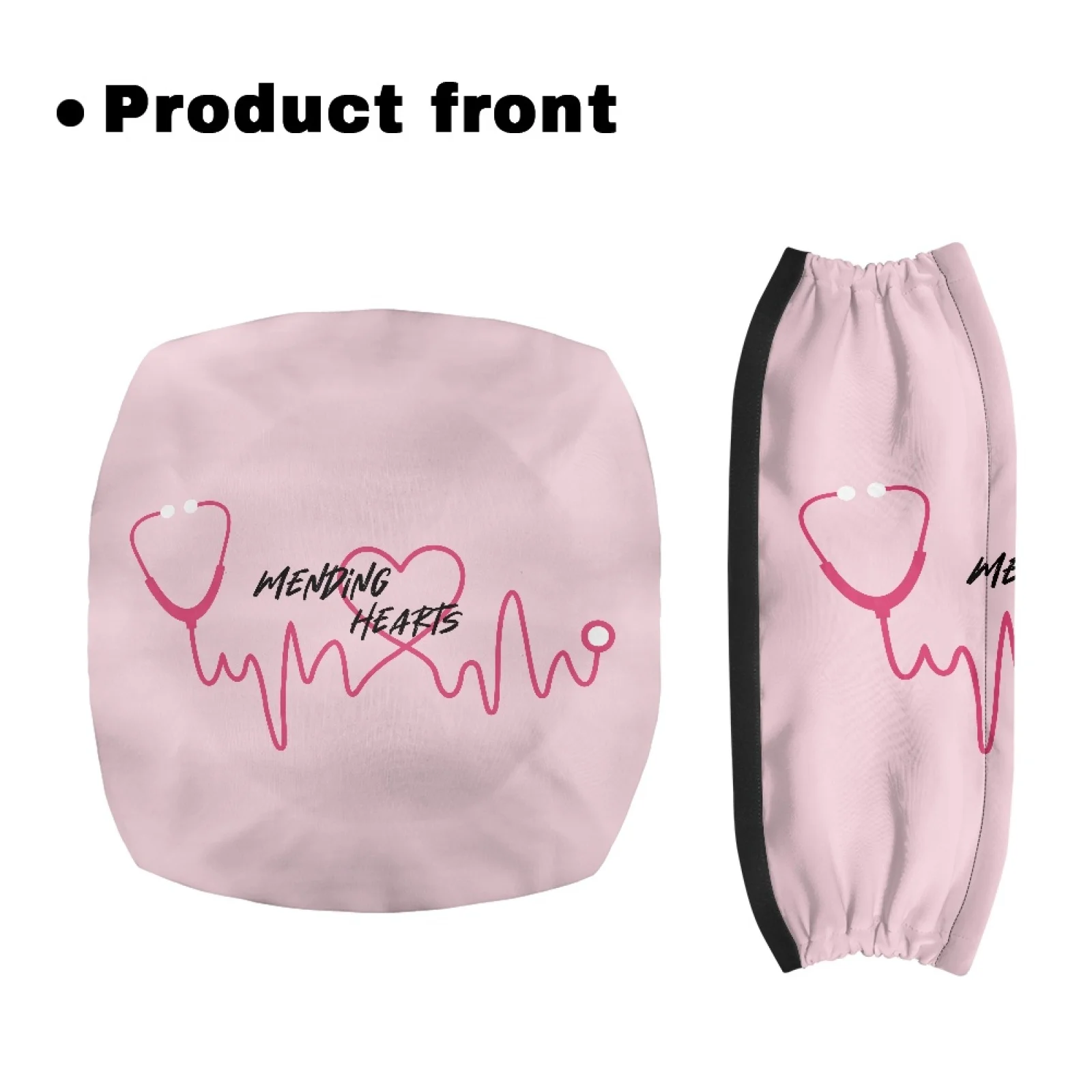 Coloranimal Mending Hearts 2 Pieces Rollator Walker Seat Backrest Cover Set Durable Polyester Fabric for Elderly Outdoor Daily