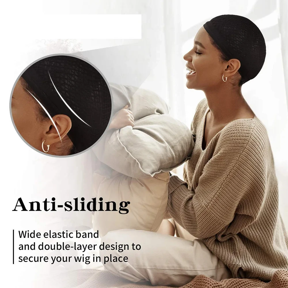 Black Closed-End Wig Base Cap - Multi-Purpose, Festival Costume Woven Liner Universal Wig Base Caps image 5