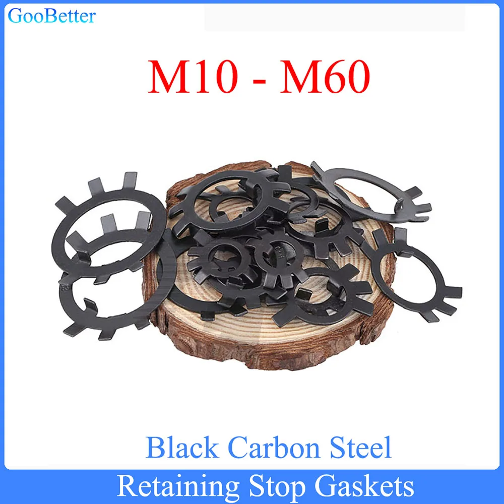 10-100Pc M10 M12 M14 M16 M18 M20 M22 M24 M25 M27 M30 M33-M60 Backstop Washers Flat Pad Black Carbon Steel Retaining Stop Gaskets