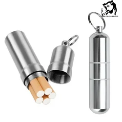 JUSES' S Waterproof Aluminum Alloy Pill Box Portable Medicine Case Capsule Container Bottle Holder Outdoor Pill Case Keychain