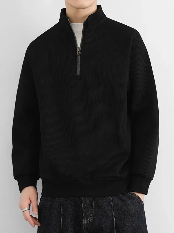 

Men's Oversized Hoodie Zip-Up Sweatirt Spring Autumn Winter Trendy Brand Loose Fit Stand Collar Base irt Comfortable Poly...