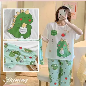 Weibliche Set von drei Stücken Senior Pyjamas Sense Print 8 Hauptverkaufs -Pyjama für ältere Menschen für Frauen - №8