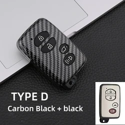 New Carbon ABS Car Key Case Cover For Toyota Camry Prius Land Cruiser Prado 150 Crown For Subaru Foreste XV Keychain Holder