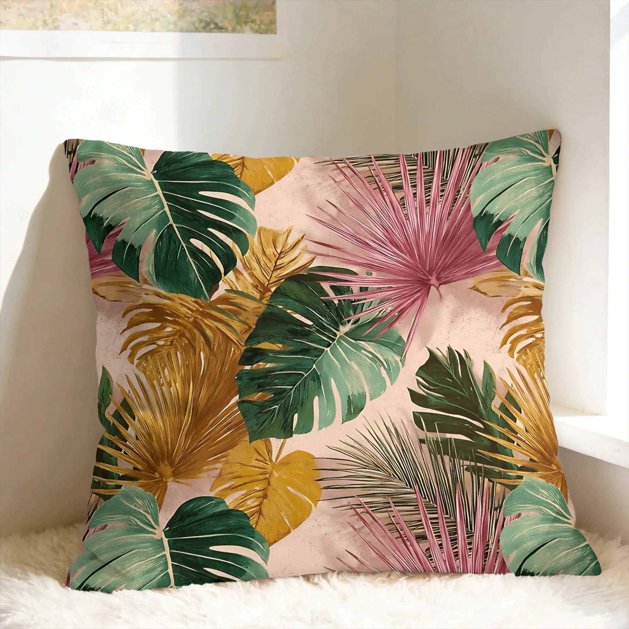 Pillow Case Tropical Floral Comfy  Pillow Cover For Couch Sofa Bedroom Vintage Pillowcases