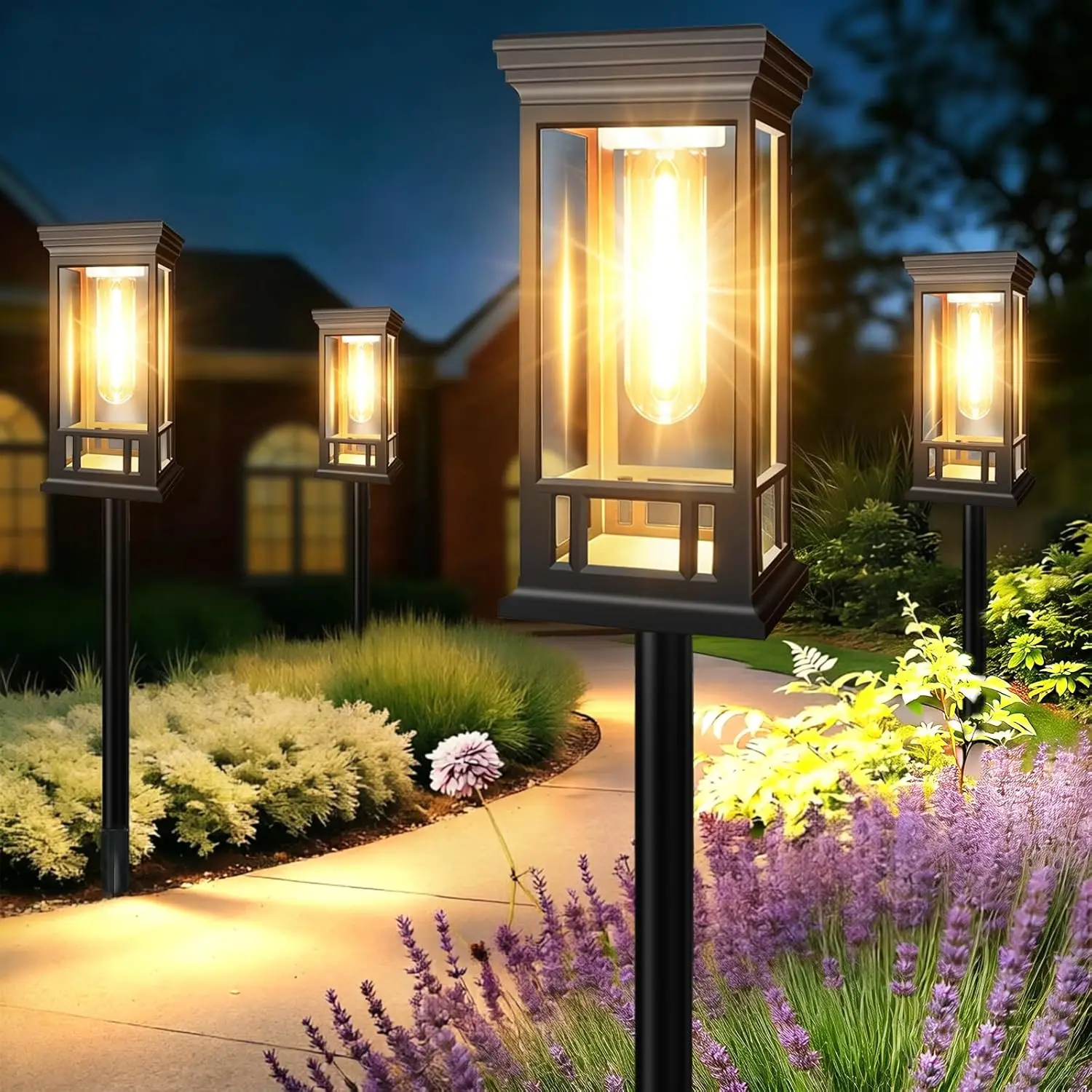 Solar Path Lights Imitation Stone Resin 10cm IP65 Waterproof 6 Pack Year Round Gray