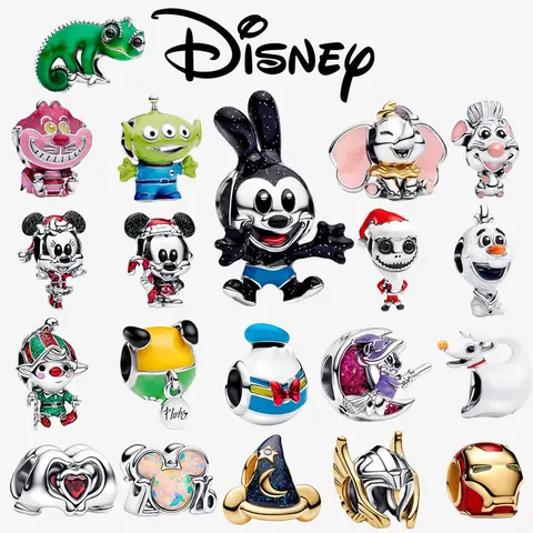 Disney Dumbo Pascal Cheshire Cat Alien 925 Sterling Silver Dangle Charms 925 plata Fit Original Bracelet Beads Jewelry Gift DIY