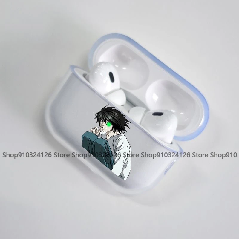 Anime D-DEATH NOTE L Lawliet  Transparent Case for Airpods Pro 3 2 1  4 Cute Cartoon  Japanese Airpod Cases TPU Earphone Cover view 3