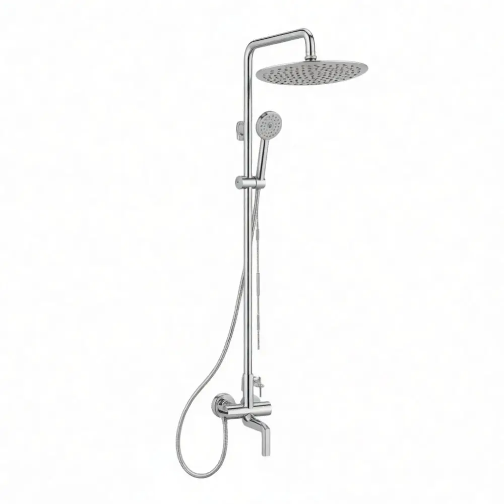Adjustable Shower Slide Bar Stainless Steel Bathroom Rail Kit Rainfall Held Head Holder Simple Installation Modern Hardware