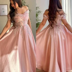 Customized es Appliques Beach A-line Off-the-shoulder Bespoke Occasion Gown Long Dresses